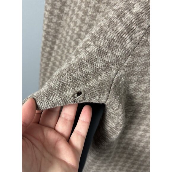 *FLAW, READ* NAADAM Womens L Brown Houndstooth Sweater Pants Wool/Cashmere Blend - Picture 7 of 9